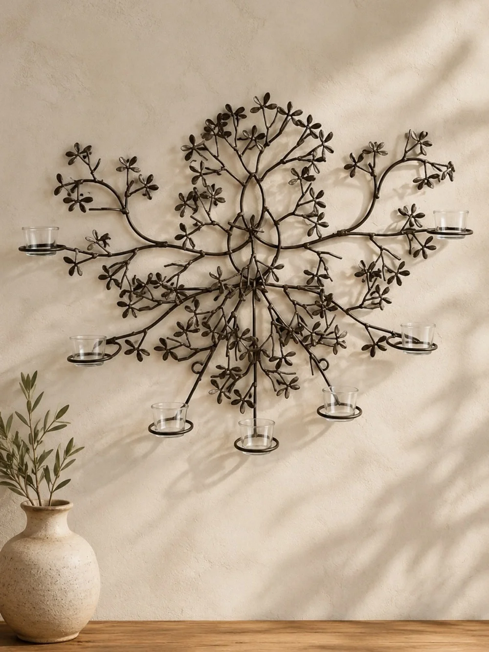 Metal Floral Wall Sculpture - Decorative Wall Art